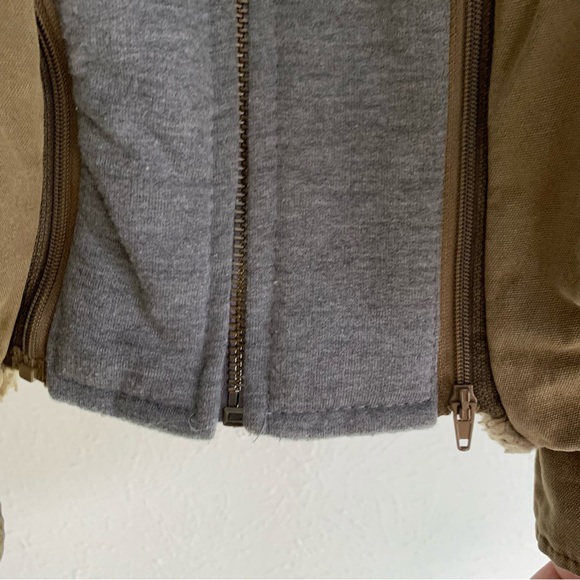 Levi’s Hooded Cotton Canvas Military Trucker Jacket Tan Work Outdoor Layered M - Picture 7 of 16